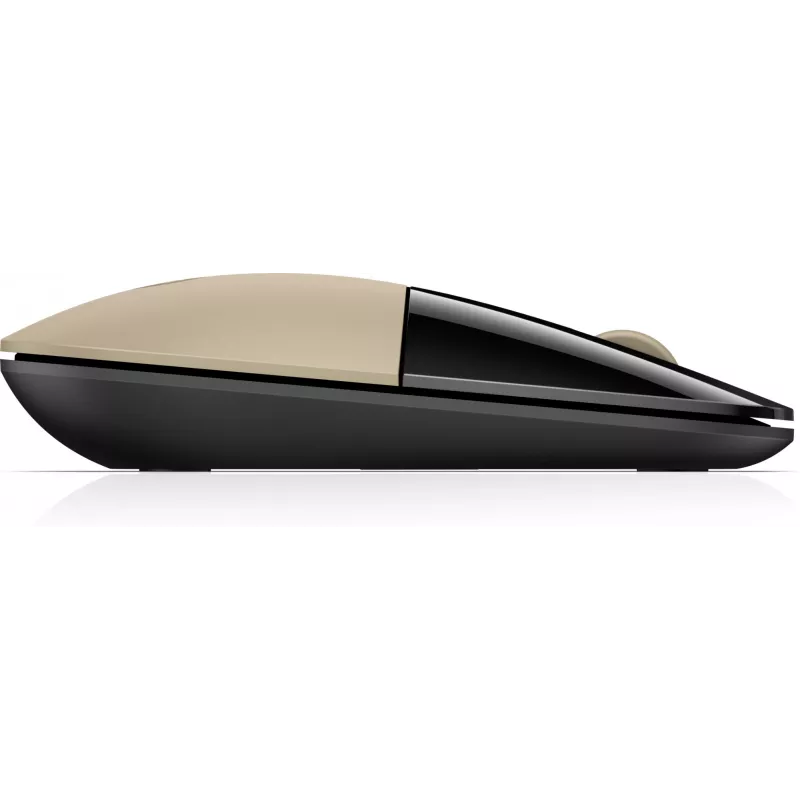 HP Z3700 Gold Wireless Mouse, Ambidextrous, Optical, RF Wireless, 1200 DPI, Gold