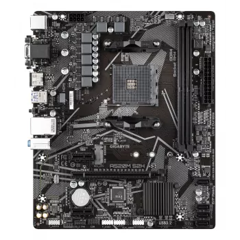 GIGABYTE A520M S2H Motherboard - Supports AMD Ryzen 5000 Series AM4 CPUs, 4+3 Phases Pure Digital VRM, up to 5100MHz DDR4 (OC), PCIe 3.0 x4 M.2, GbE LAN, USB 3.2 Gen 1