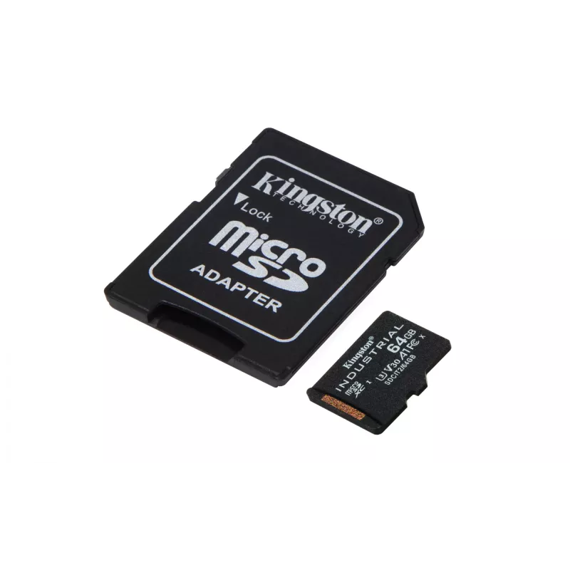 Kingston Technology 64GB microSDXC Industrial C10 A1 pSLC Card + SD Adapter