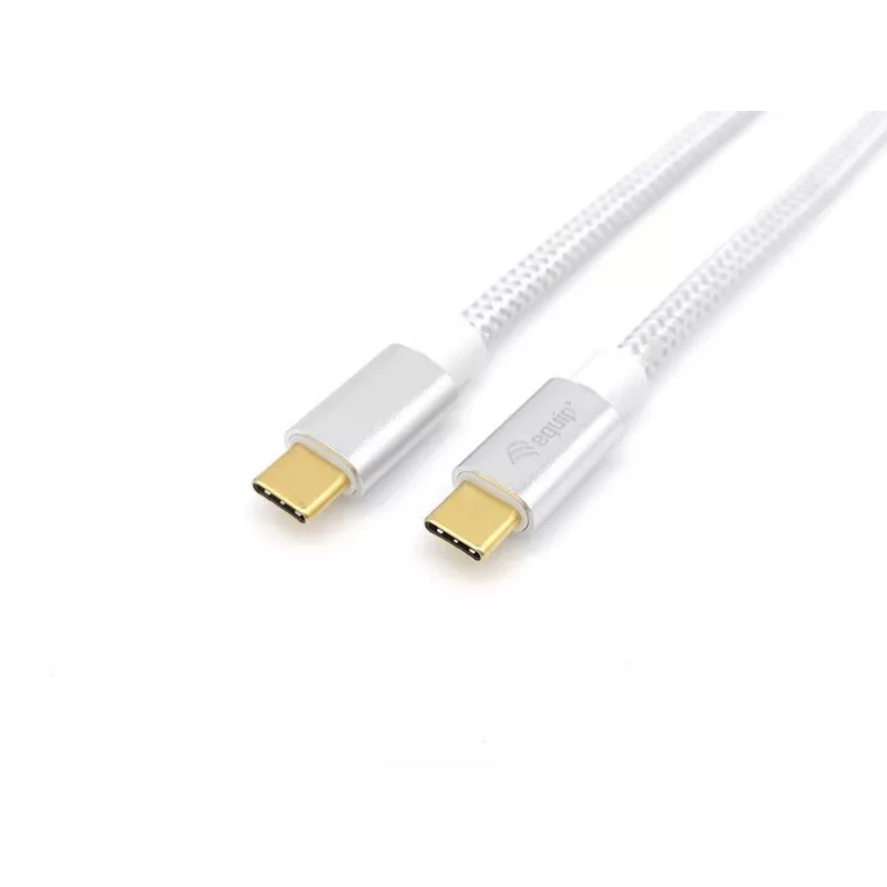 Equip USB 3.2 Gen 2 Type-C to C, M/M, 1 m, 5A, 1 m, USB C, USB C, USB 3.2 Gen 2 (3.1 Gen 2), 10 Gbit/s, Silver, White