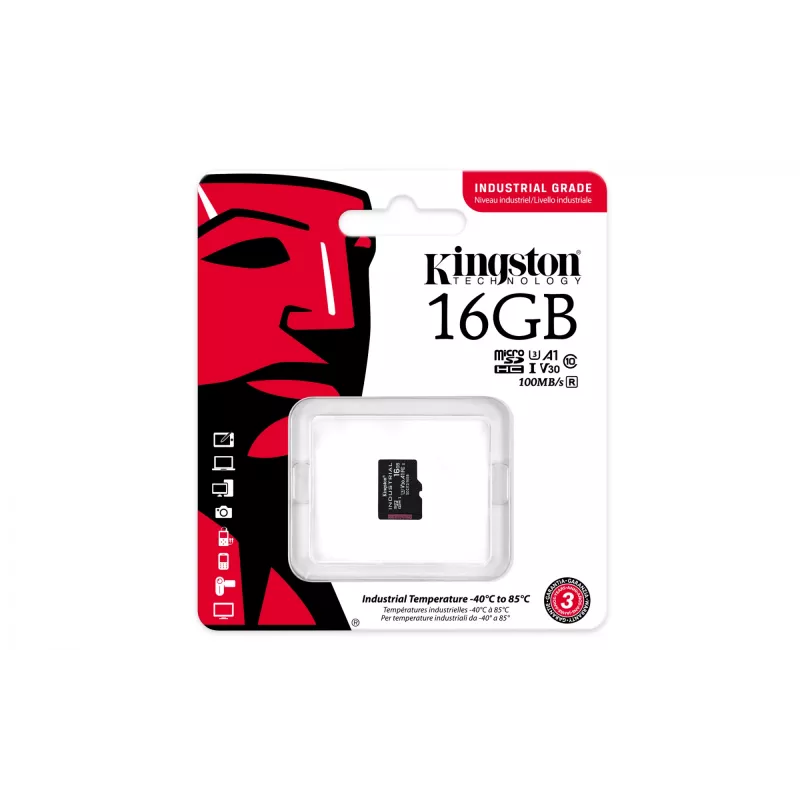 Kingston Technology 16GB microSDHC Industrial C10 A1 pSLC Card Single Pack w/o Adapter