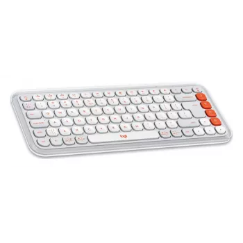 Logitech POP Icon Combo Keyboard Mouse Universal Bluetooth QWERTY US International Orange White