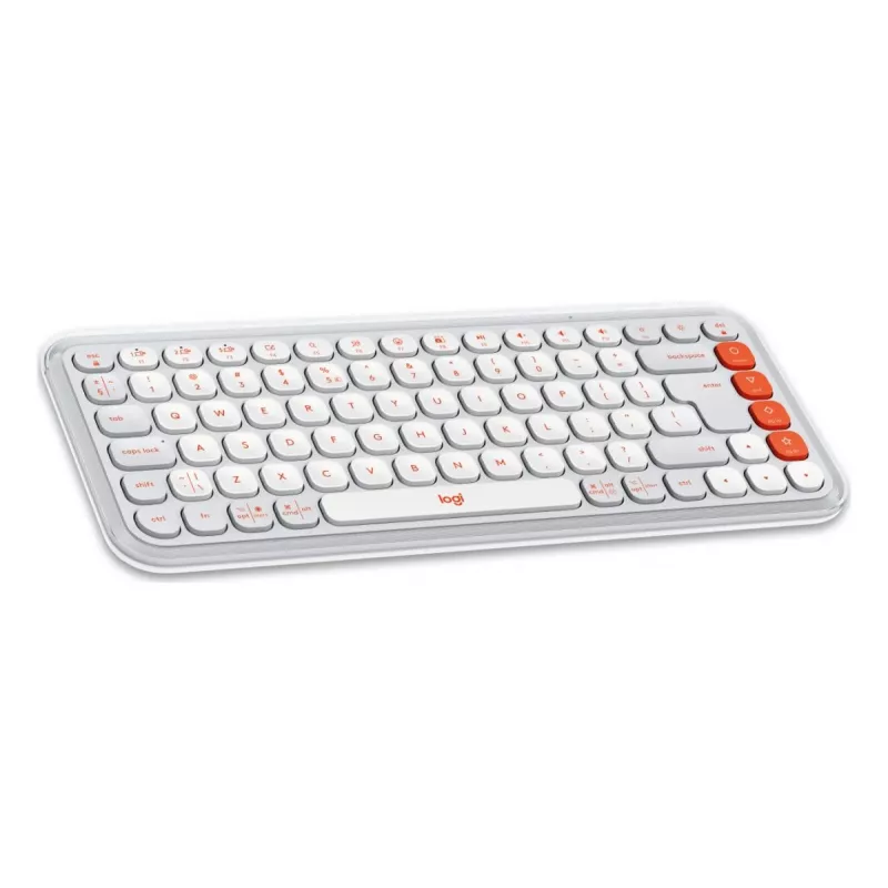 Logitech POP Icon Combo Keyboard Mouse Universal Bluetooth QWERTY US International Orange White