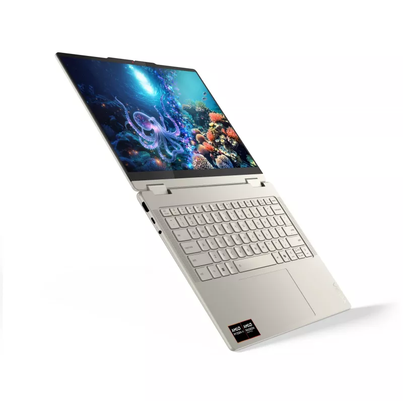 Lenovo Yoga 7 2-in-1 14AKP10 Copilot+ PC AMD Ryzen™ AI 7 350 Hybrid (2-in-1) 35.6 cm (14 inch) Touchscreen 2.8K 16 GB LPDDR5x-SDRAM 1 TB SSD Wi-Fi 7 (802.11be) Windows 11 Home German Grey