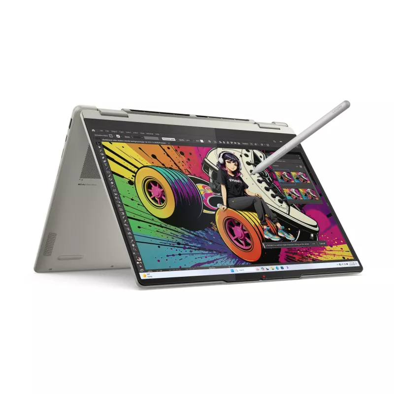 Lenovo Yoga 7 2-in-1 14AKP10 Copilot+ PC AMD Ryzen™ AI 7 350 Hybrid (2-in-1) 35.6 cm (14 inch) Touchscreen 2.8K 16 GB LPDDR5x-SDRAM 1 TB SSD Wi-Fi 7 (802.11be) Windows 11 Home German Grey