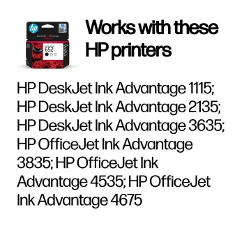 HP 652 Black Original Ink Advantage Cartridge