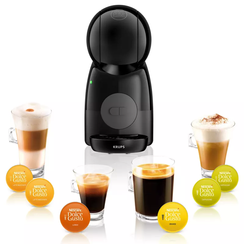 Espresso machine KRUPS Piccolo XS KP1A3B, 0.8 L water tank, Dolce Gusto capsules, 1600 W, countertop, black