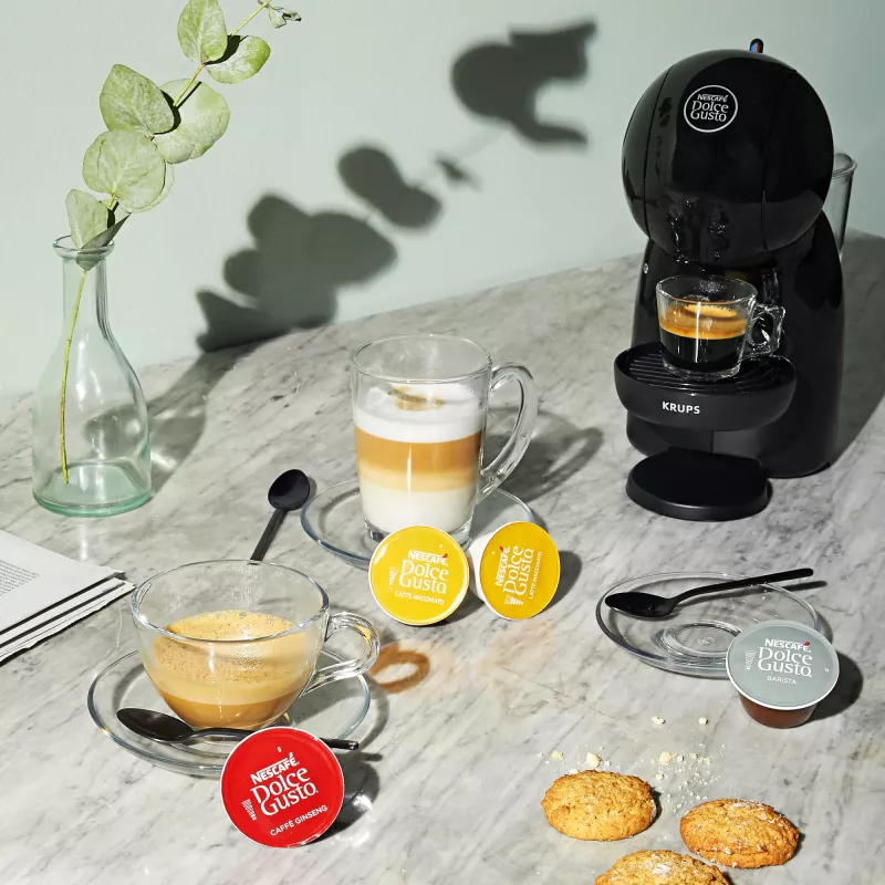 Espresso machine KRUPS Piccolo XS KP1A3B, 0.8 L water tank, Dolce Gusto capsules, 1600 W, countertop, black