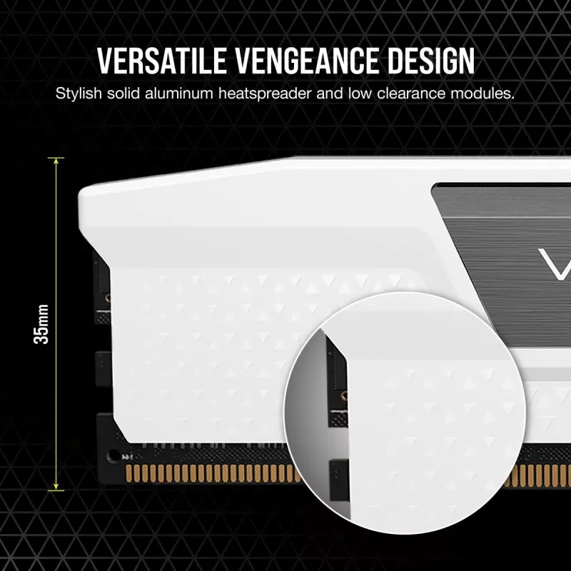 CORSAIR Memory 32GB (2x16gb) DDR5 Dram 6000mt/s CL36 AMD Expo & Intel Xmp Memory Kit Vengeance White
