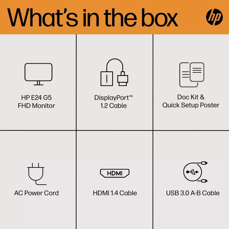 Monitor HP E-Series E24 G5 23.8 inch Full HD LCD 1920x1080