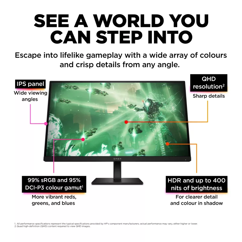OMEN by HP 27 inch QHD 165Hz Gaming Monitor - OMEN 27q