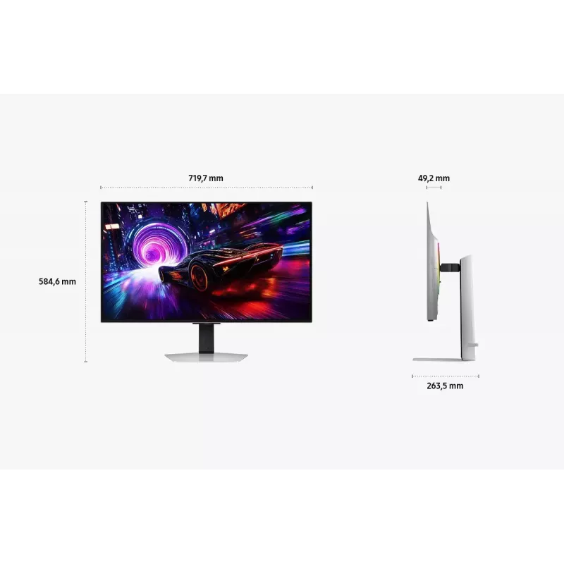 Samsung S32FG814SU computer monitor 81.3 cm (32 inch) 3840 x 2160 pixels 4K Ultra HD OLED Silver