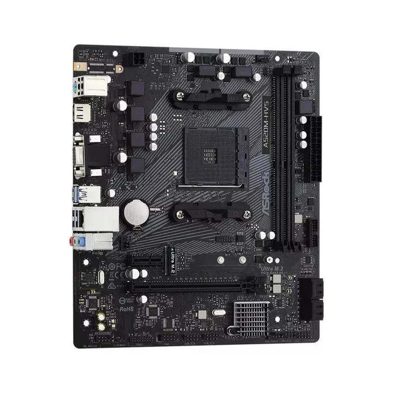 ASRock Motherboard A520M-HVS AM4 AMD A520 2 X DDR4 USB 3.2 SATA 3 7.1ch HD Audio mATX