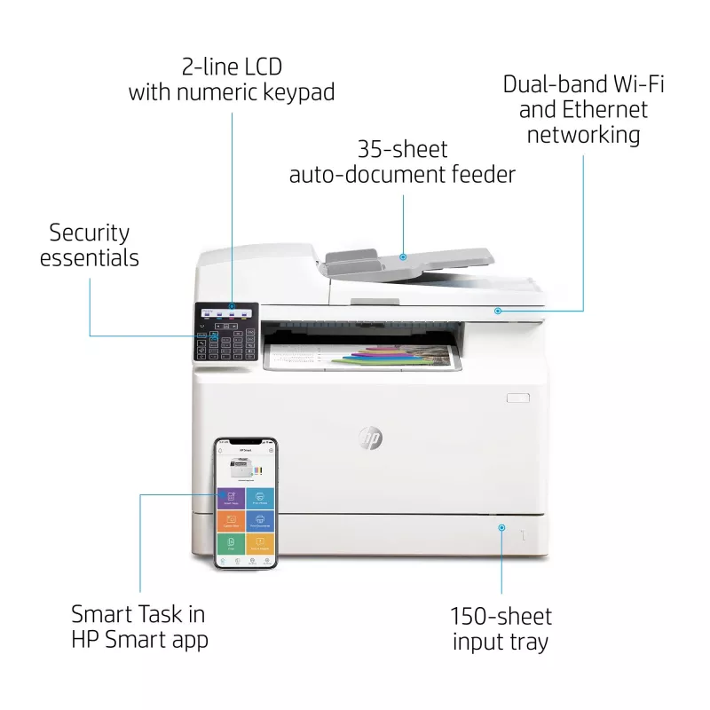 HP Color LaserJet Pro MFP M183fw, Laser, Colour printing, 600 x 600 DPI, A4, Direct printing, White