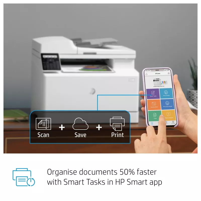 HP Color LaserJet Pro MFP M183fw, Laser, Colour printing, 600 x 600 DPI, A4, Direct printing, White