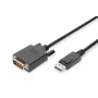 DIGITUS DisplayPort adapter cable, DP - DVI (24+1) M/M, 2m w/interlock, DP 1.2 compatible, CE Black