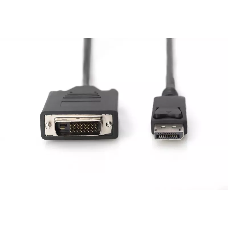 DIGITUS DisplayPort adapter cable, DP - DVI (24+1) M/M, 2m w/interlock, DP 1.2 compatible, CE Black