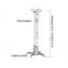 Ceiling mount Sunne PRO02, max load 20 kg, silver finish