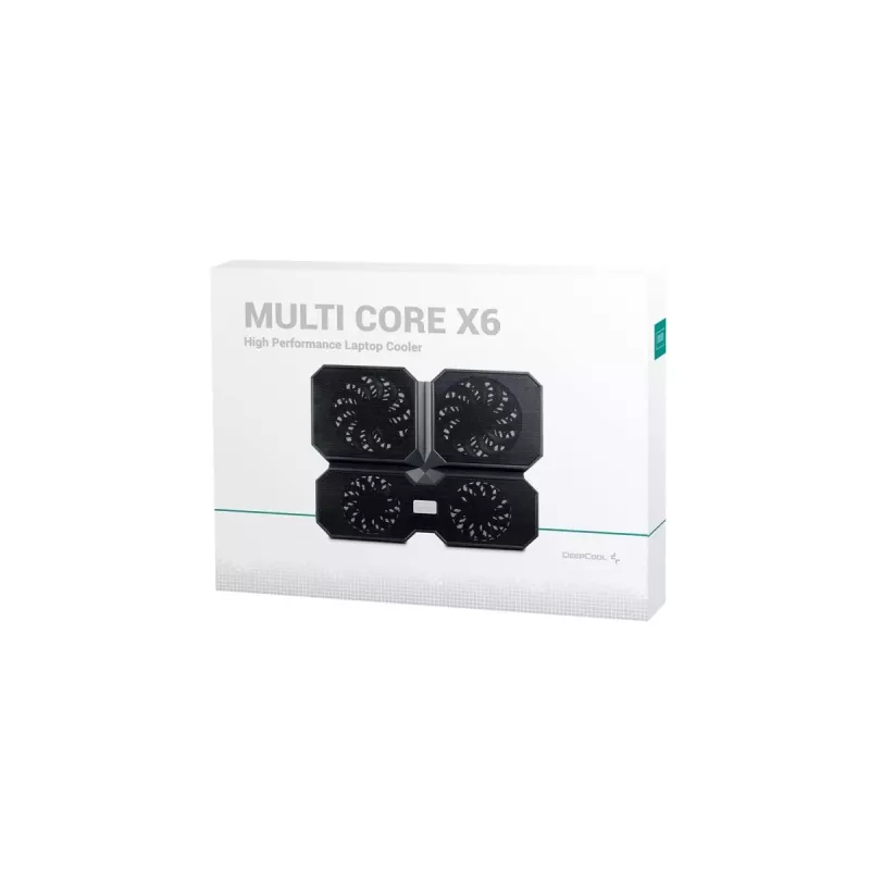 Cooling pad DeepCool MULTI CORE X6 — 4 fans, for 15.6 inch laptops, USB-powered, 380×295×24 mm, 2 USB ports