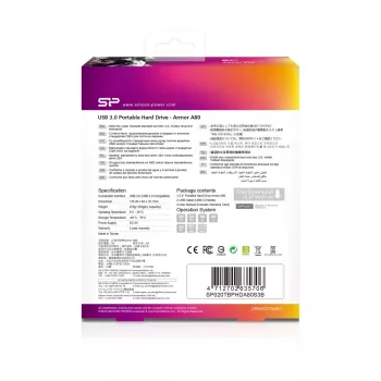External Hard Drive Silicon Power 2TB USB 3.2 Armor A80