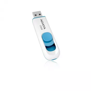 USB flash drive ADATA C008 64GB USB Type-A 2.0 — blue/white, slide form factor