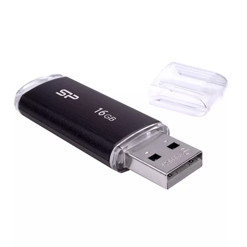 SILICON POWER Ultima U02 - 16GB USB Stick - USB 2.0 - Black (moq-30)