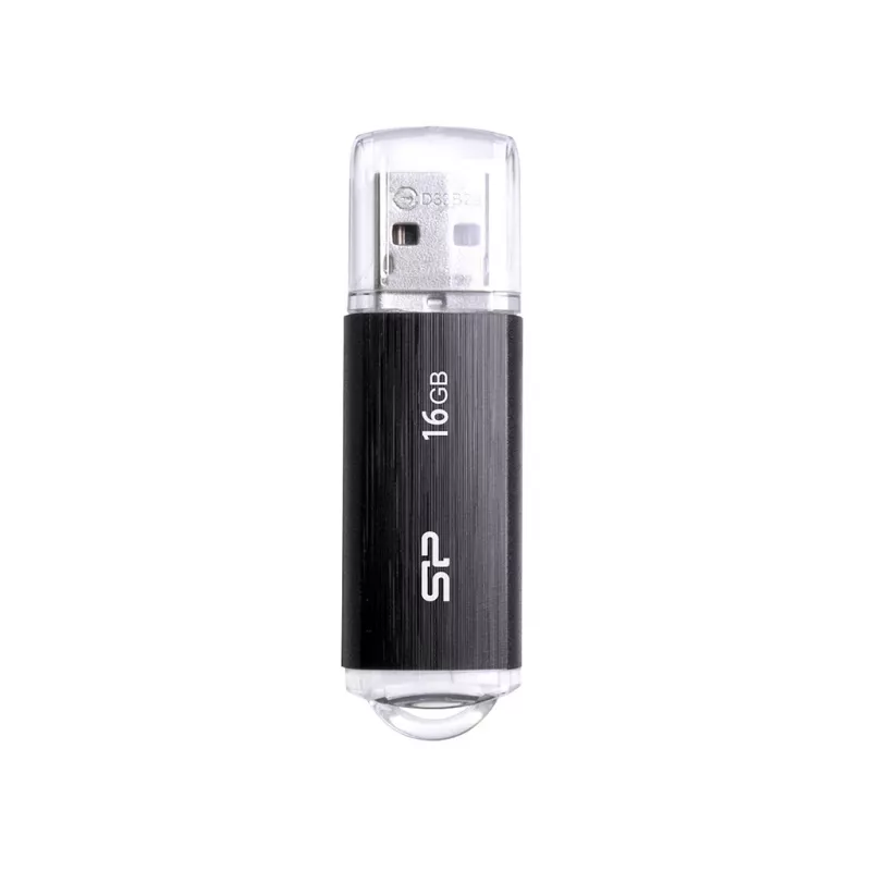 SILICON POWER Ultima U02 - 16GB USB Stick - USB 2.0 - Black (moq-30)