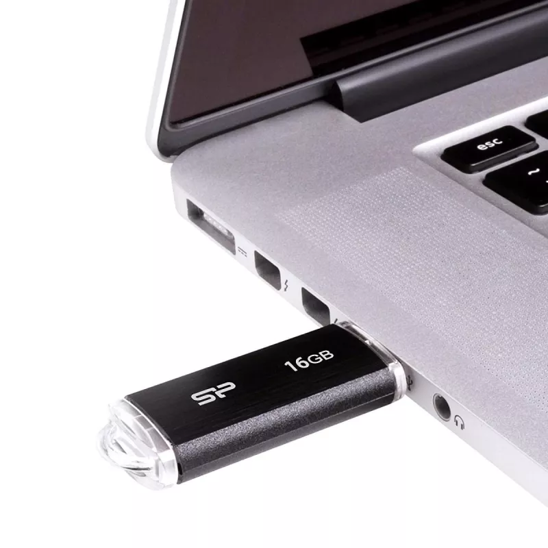 SILICON POWER Ultima U02 - 16GB USB Stick - USB 2.0 - Black (moq-30)