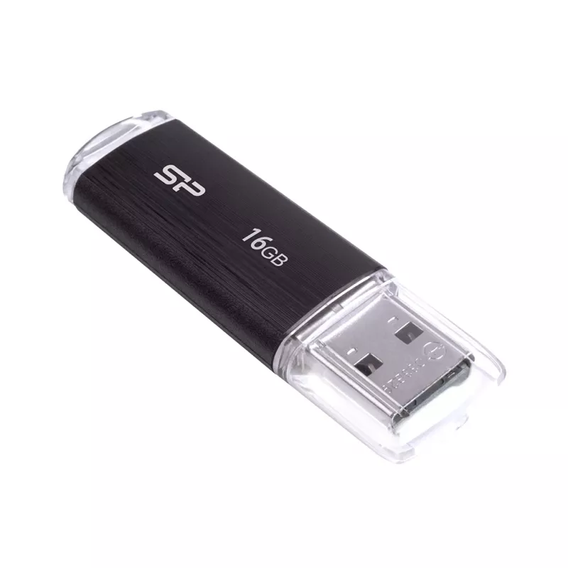 SILICON POWER Ultima U02 - 16GB USB Stick - USB 2.0 - Black (moq-30)