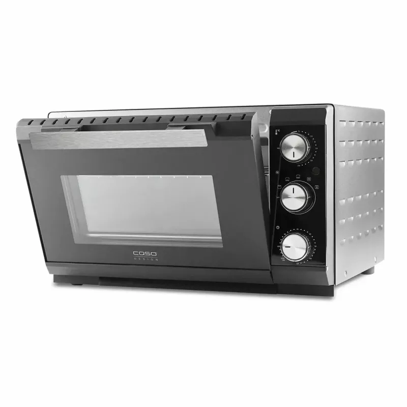 Caso TO20 20L 1650W Black Electric Oven with Grill, Convection, Rotisserie, Timer, 70-230°C, Cool-Touch