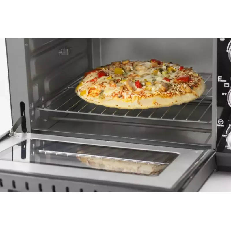 Caso TO20 20L 1650W Black Electric Oven with Grill, Convection, Rotisserie, Timer, 70-230°C, Cool-Touch