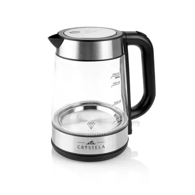 Electric kettle Eta 1.7 L 2200 W Black Stainless steel Transparent