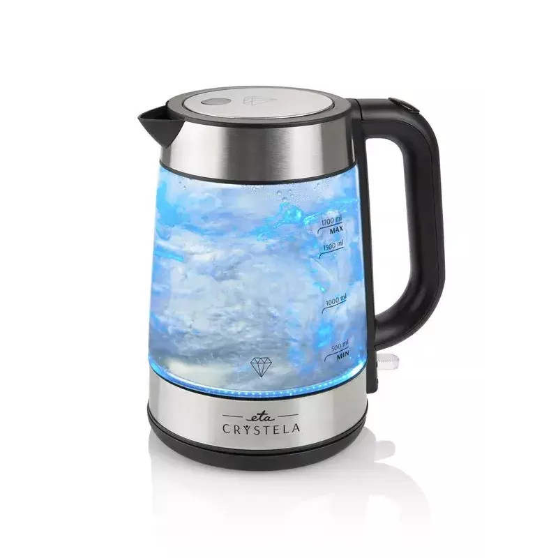 Electric kettle Eta 1.7 L 2200 W Black Stainless steel Transparent