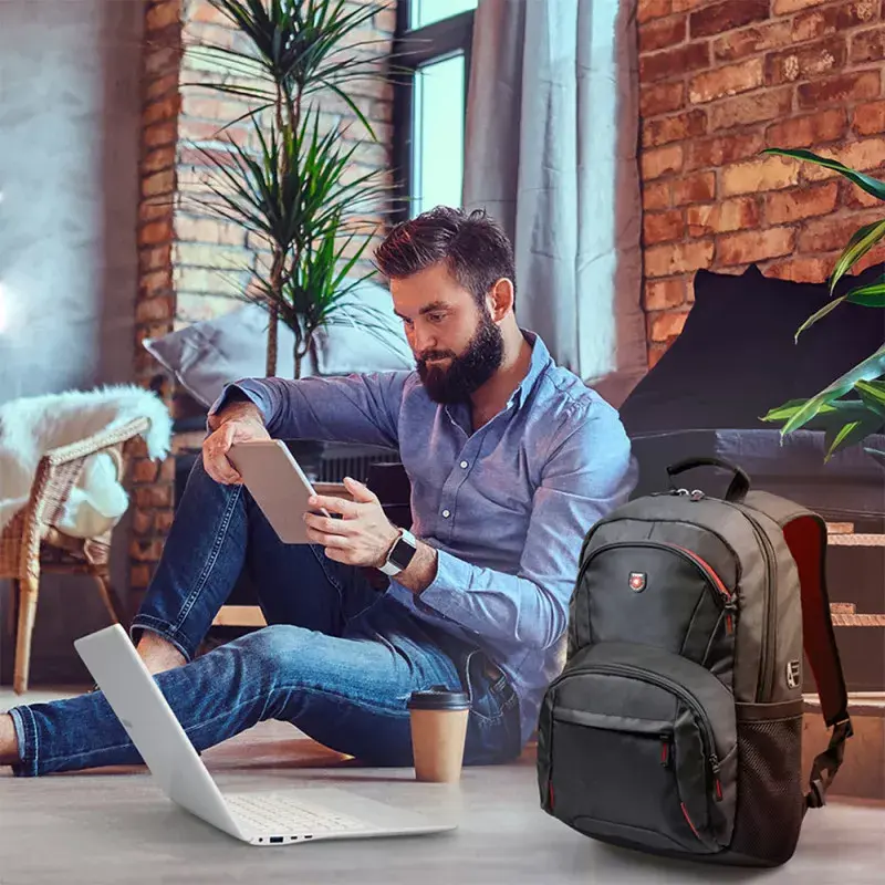 Casual backpack Port Designs Houston Black Fabric