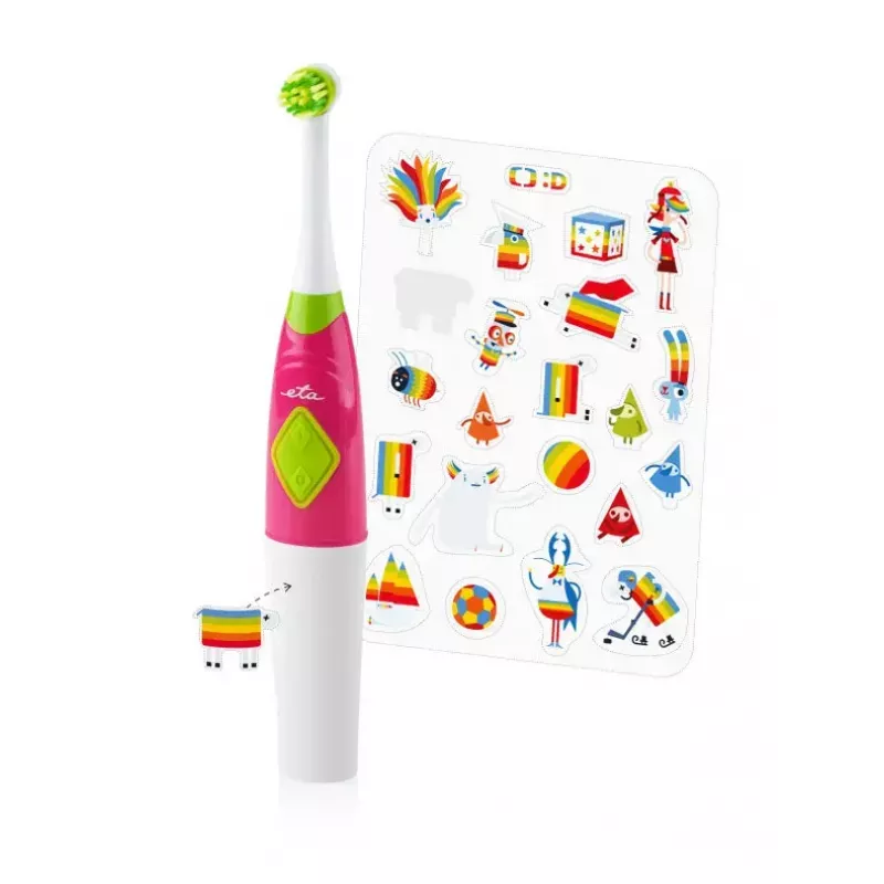Children's rotating electric toothbrush ETA Eta battery AAA 1 handle 1 brush head pink 145×80×215 mm