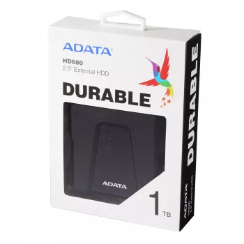 External Hard Drive ADATA 1TB USB 3.2 Gen 1 HD680 — 1 TB, USB 3.2 Gen 1, black, portable HDD