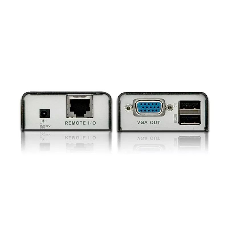 ATEN MINI USB VGA KVM Extender (100m), Transmitter & receiver, Wired, 100 m, Cat5, 1920 x 1200 pixels, Black