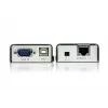 ATEN MINI USB VGA KVM Extender (100m), Transmitter & receiver, Wired, 100 m, Cat5, 1920 x 1200 pixels, Black