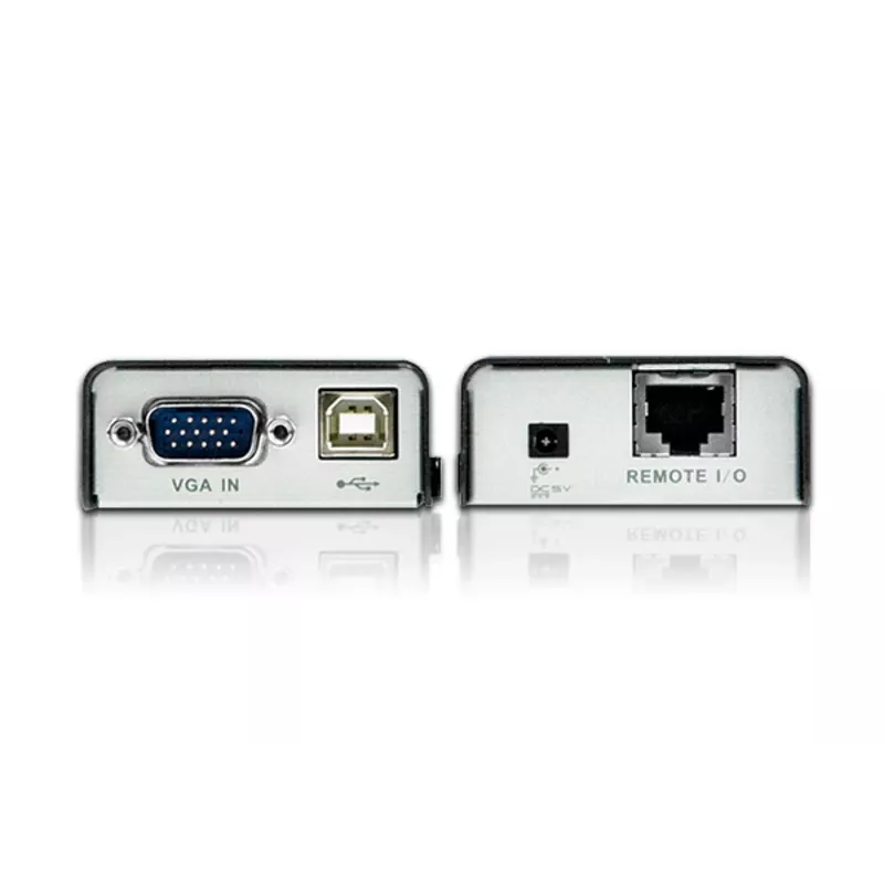 ATEN MINI USB VGA KVM Extender (100m), Transmitter & receiver, Wired, 100 m, Cat5, 1920 x 1200 pixels, Black