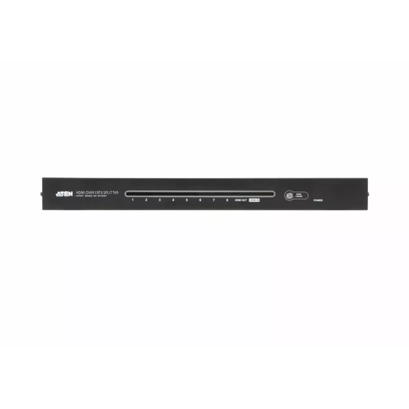 ATEN 8-Port HDMI CAT5e/6 Splitter, HDMI, HDMI, 1920 x 1080 pixels, Black, Metal, Full HD