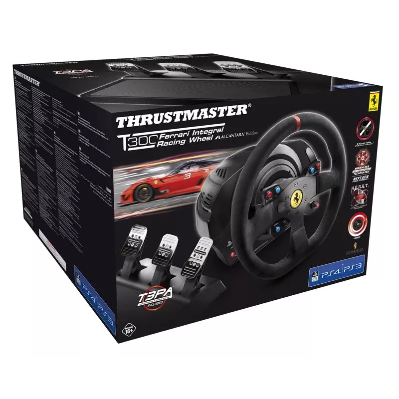 Thrustmaster T300 Ferrari Integral Racing Wheel Alcantara Edition Black Steering wheel + Pedals Analogue / Digital PC, PlayStation 4, Playstation 3