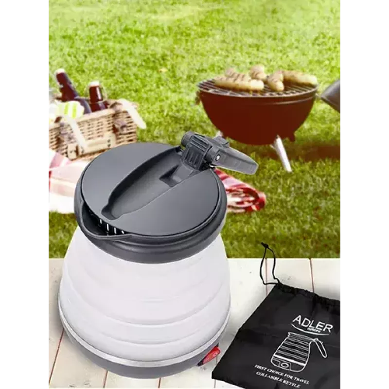 Electric kettle Adler AD 1279 — 0.6 L, 750 W, plastic housing, button control, indicator light