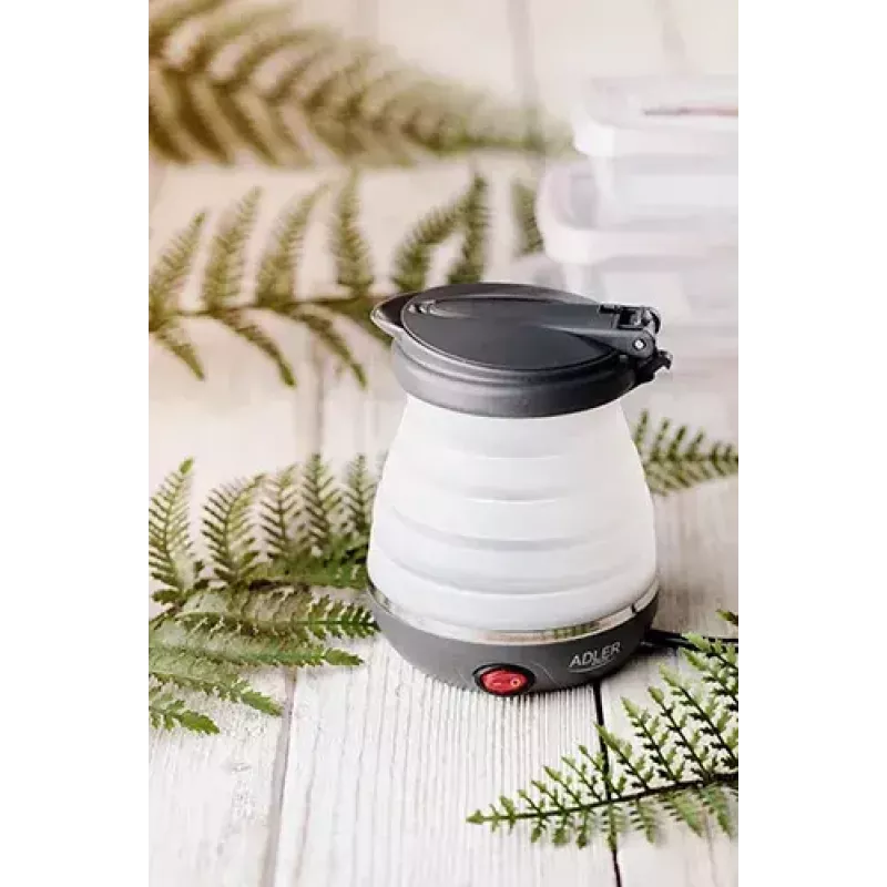Electric kettle Adler AD 1279 — 0.6 L, 750 W, plastic housing, button control, indicator light