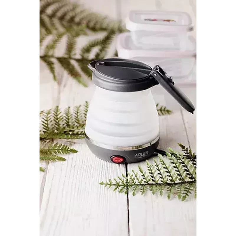 Electric kettle Adler AD 1279 — 0.6 L, 750 W, plastic housing, button control, indicator light