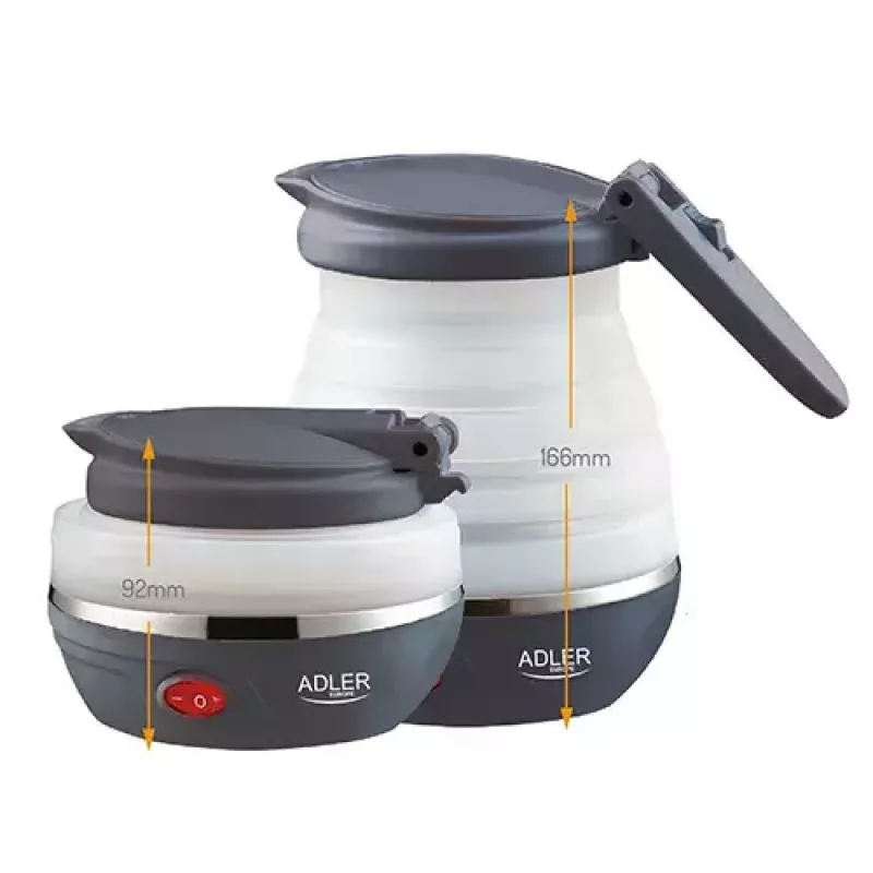 Electric kettle Adler AD 1279 — 0.6 L, 750 W, plastic housing, button control, indicator light