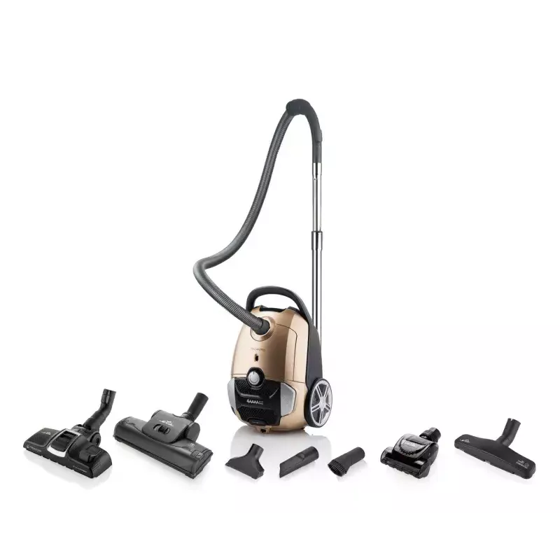 ETA Avanto ETA351990000 Bagged Vacuum Cleaner, 800 W, 3 L dust bag, HEPA H12, 68 dB, Golden