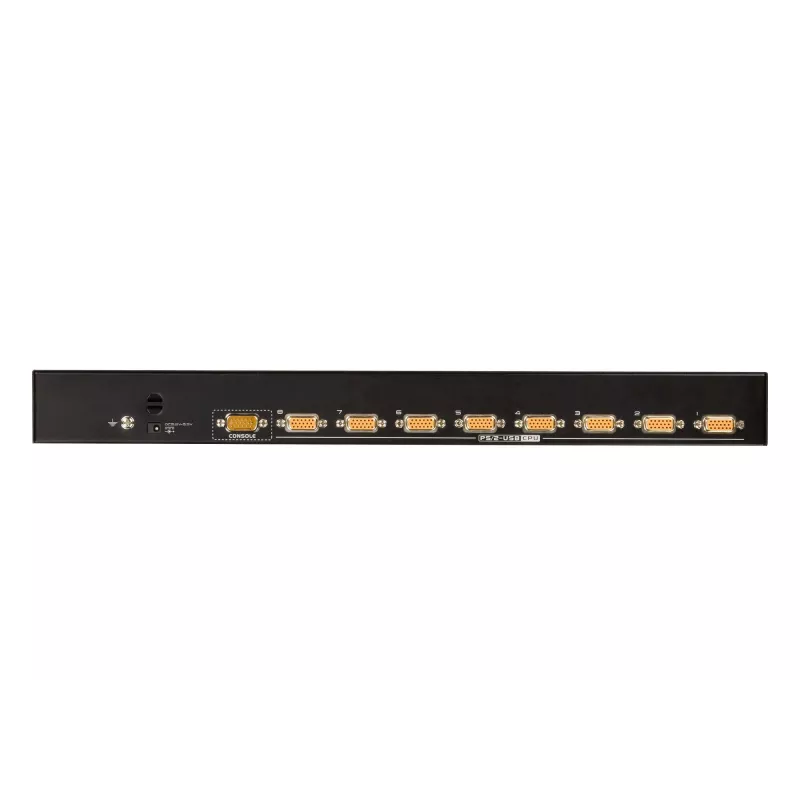 ATEN 8-Port USB - PS/2 VGA KVM Switch, 2048 x 1536 pixels, QXGA, Rack mounting, 5 W, 1U, Black