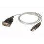 ATEN USB 2.0 to RS-232 Adapter (100cm), Black, Metallic, 1 m, USB Type-A, DB-9, Male, Male