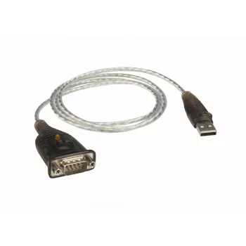 ATEN USB 2.0 to RS-232 Adapter (100cm), Black, Metallic, 1 m, USB Type-A, DB-9, Male, Male