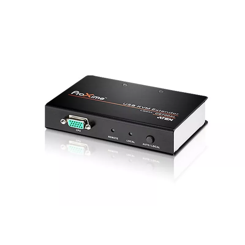 ATEN USB VGA KVM Extender (150m), Transmitter & receiver, Wired, 150 m, Cat5e, 1920 x 1200, 1600 x 1200, 1280 x 1024, Black, Grey